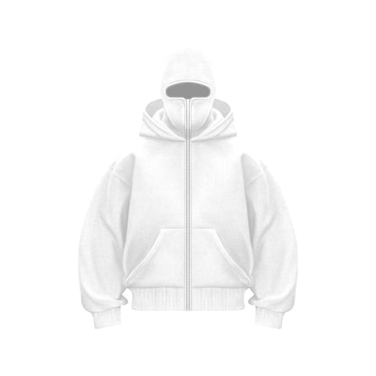 Fleece-lined Double Hood Unique Design Hooded Sweater