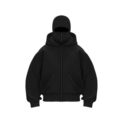 Fleece-lined Double Hood Unique Design Hooded Sweater
