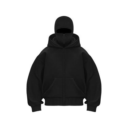 Fleece-lined Double Hood Unique Design Hooded Sweater
