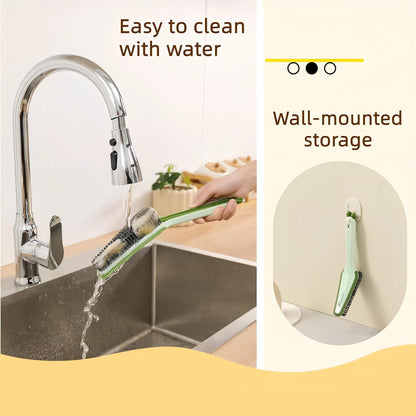 SnapClean Pro 3-in-1 Scrub Brush – Detachable Handle, Hard Bristles for Pet Hair, Grout, Kitchen, Bathroom & Shoes